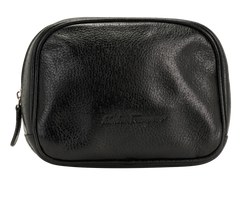 Salvatore Ferragamo Pouch, Leather, Black, MII, 2*